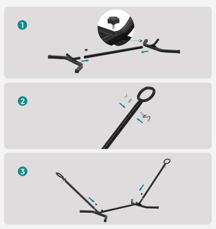 SONGMICS Hamac cu cadru metalic, reglabil la 5 inaltimi, maxim 240 kg, 300x90x95cm, gri [4]