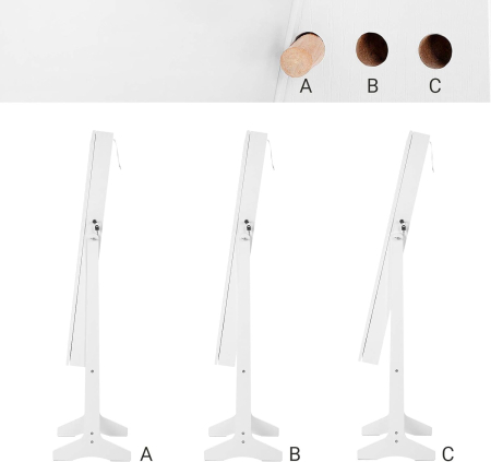 SONGMICS Oglinda de podea cu suport, din MDF, spatiu de depozitare, 41x37x152 cm, alb [10]