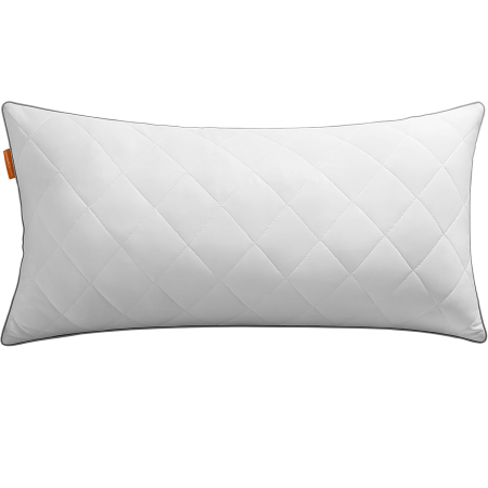 Produse în distribuție - SONGMICS Perna reversibila cu 2 fete pentru iarna sau vara, 40x80 cm, umplutura 650 g, alb