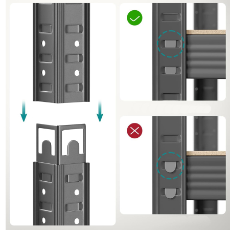 SONGMICS Raft de depozitare metalic, cu rafturi din MDF, 5 polite, max. 600 kg, 200x100x50cm, gri [4]