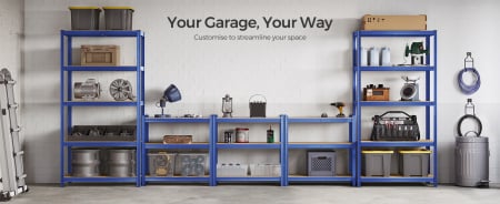 SONGMICS Raft de depozitare metalic, cu rafturi din MDF, 5 polite, max. 875 kg, 180x90x40cm, albastru [8]