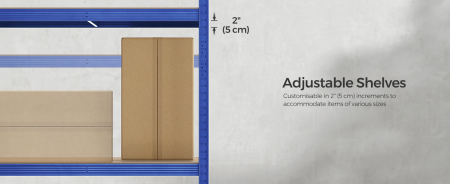 SONGMICS Raft de depozitare metalic, cu rafturi din MDF, 5 polite, max. 875 kg, 180x90x40cm, albastru [10]