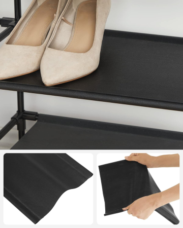 SONGMICS Raft de depozitare pantofi pe 10 niveluri, metal, instalare modulara, 28x45x173cm, negru [5]