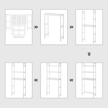 SONGMICS Raft de depozitare pentru baie, suprapunere peste masina spalat sau vas WC, din bambus, rafturi reglabile, 26x63x163 cm, alb [1]