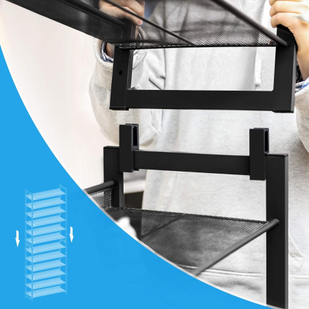 SONGMICS Raft pentru pantofi suprapozabil, pe 12 nivele, din metal, cu rafturi reglabile, pentru 48-60 perechi, 31x 93x223cm, negru [4]