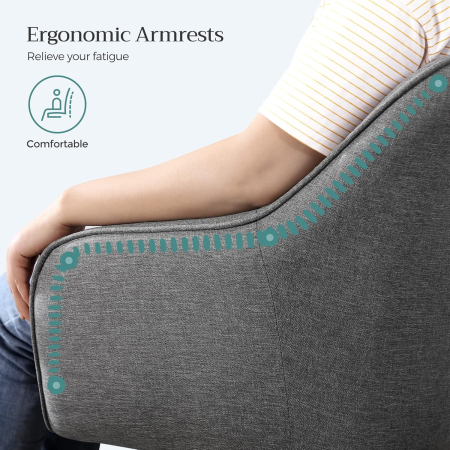 SONGMICS Scaun de birou ergonomic, inaltime reglabila, 65x69x(83-93) cm, gri [6]