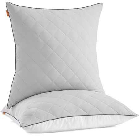 Produse în distribuție - SONGMICS Set de 2 perne reversibile cu 2 fete pentru iarna sau vara, 80x80 cm, umplutura 1200 g, alb