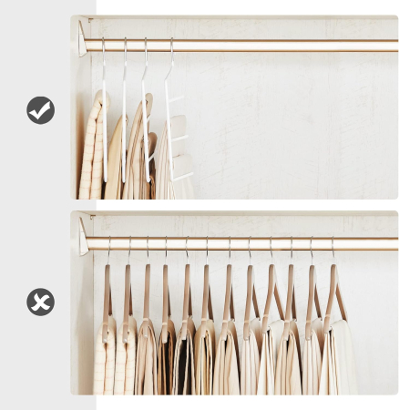 SONGMICS Set de 4 umerase pentru pantaloni, anti-alunecare, capacitate 5 perechi per umeras, 32cm, alb [7]