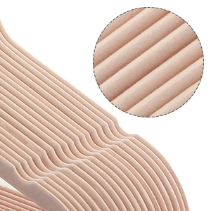 SONGMICS Set de 50 de umerase pentru haine, anti-alunecare cu catifea, bara de cravata si carlig pivotant, 43,5 cm, roz deschis [8]