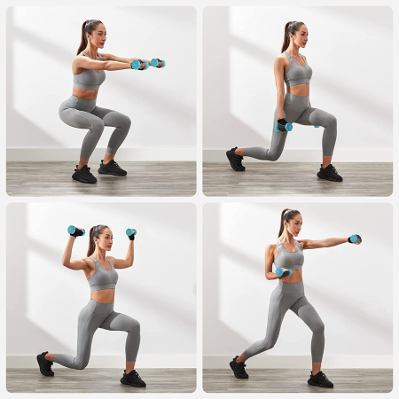 SONGMICS Set de 6 gantere hexagonale cu suport, 2x1 kg 2x2 kg 2x3 kg, multicolor [2]