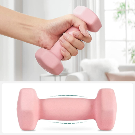 SONGMICS Set de 6 gantere hexagonale cu suport, 2x1 kg 2x2 kg 2x3 kg, multicolor [6]