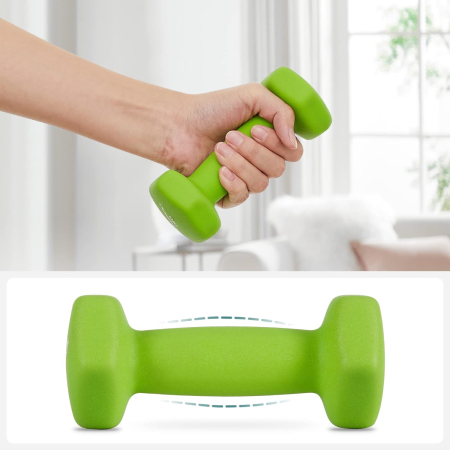 SONGMICS Set de 6 gantere hexagonale cu suport, 2x1kg 2x2kg 2x3 kg, multicolor [6]