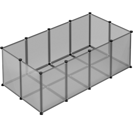 Casă - SONGMICS Tarc modular pentru animale mici, ABS, configurabil, 125x63x42 cm, gri