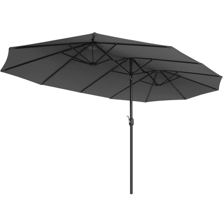 Produse în distribuție - SONGMICS Umbrela de gradina dubla, cu manivela, 460 x 270 cm, gri
