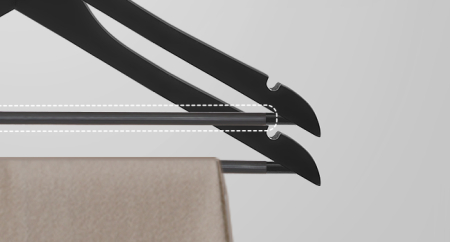 SONGMICS Umerase haine 45x23 cm, set 20 buc, lemn masiv cu bara pentru pantaloni si carlig rotativ, negru [6]