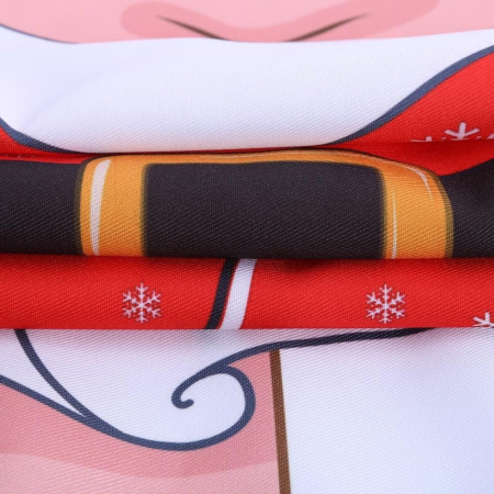 Sort de Bucatarie Decorativ, , Tema Craciun, 50 x 70 cm, Model Craciunita, din Poliester, Rosu [2]