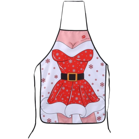 Sort de Bucatarie Decorativ, , Tema Craciun, 50 x 70 cm, Model Craciunita, din Poliester, Rosu [5]