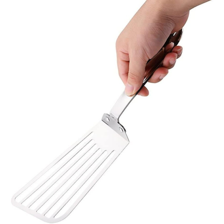 Spatula flexibila , Fish Turner, din otel, durabila, cu margini subtiri pentru taiere, pentru carne, oua, peste, multifunctionala, argintiu [3]