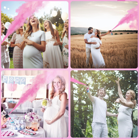 Spray Gender Reveal, , 260 ml, din Amidon de Porumb, Dezvaluire Gen Bebelusi, Roz [5]