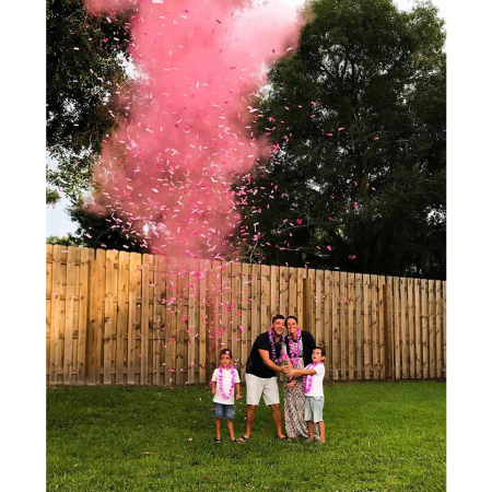 Spray Gender Reveal, , 260 ml, din Amidon de Porumb, Dezvaluire Gen Bebelusi, Roz [6]