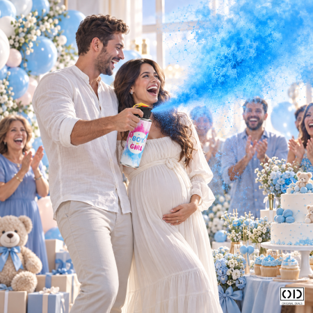 Accesoriu albastru pentru petrecere Baby Shower si Gender Reveal