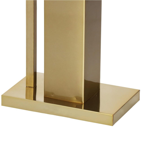 Stand cu perie WC si suport hartie igienica, metal si bambus, 67cm, auriu [7]