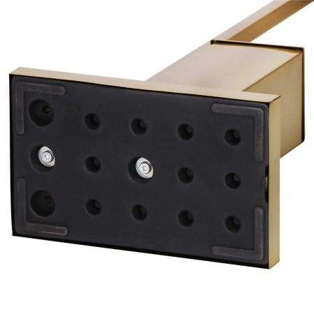 Stand cu perie WC si suport hartie igienica, metal si bambus, 67cm, auriu [9]