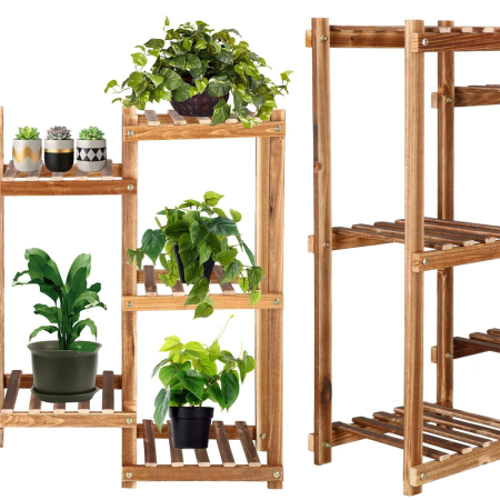 Stand de flori din lemn cu 8 etajere suport GA198, 85x70cm [9]