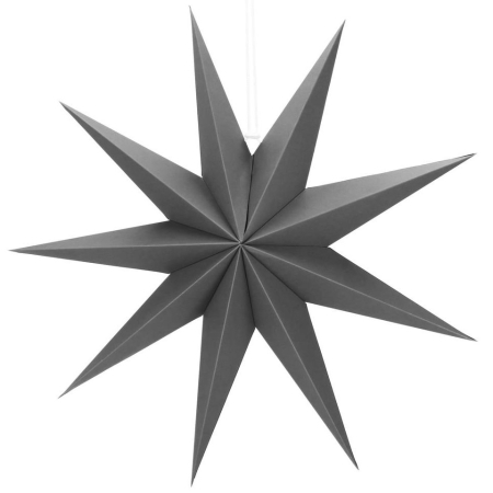 Decoratiuni Craciun - Stea decorativa 3D din hartie, cu 9 colturi, 60cm, argintie