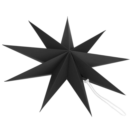 Stea decorativa 3D din hartie, cu 9 colturi, 60cm, neagra [8]