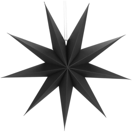 Decoratiuni Craciun - Stea decorativa 3D din hartie, cu 9 colturi, 60cm, neagra