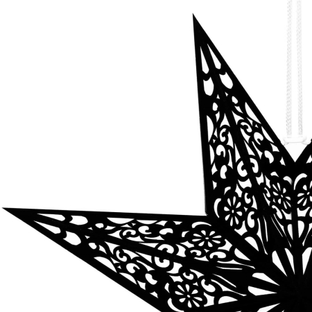 Stea decorativa 3D din hartie si pasla ajurata, 50cm, neagra [4]