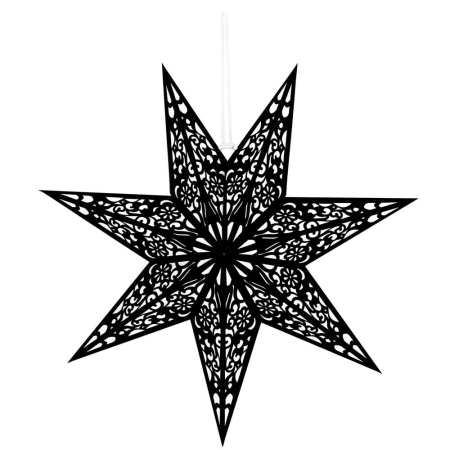 Stea decorativa 3D din hartie si pasla ajurata, 50cm, neagra [1]