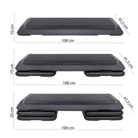 Stepper aerobic fitness profesional, 3 niveluri de inaltime, suporta maxima 350 kg [7]