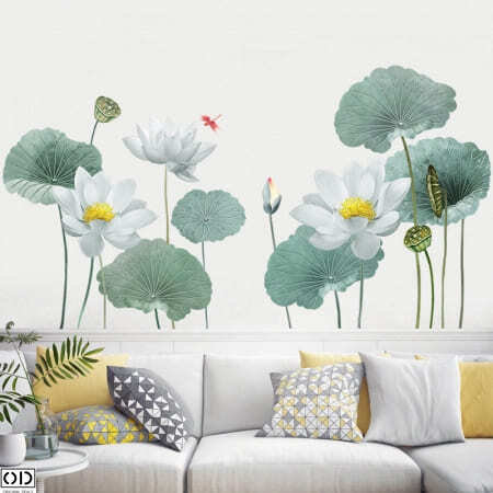 Sticker Autocolant Decorativ pentru Living si Camera, Flori de Lotus [10]