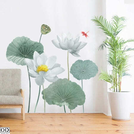 Sticker Autocolant Decorativ pentru Living si Camera, Flori de Lotus [4]