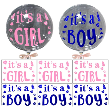 Sticker Autocolant, , Tematica Gender Reveal, Model Scris It's a Girl, 19.5x27.5 cm, Roz [1]