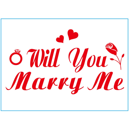 Sticker Autocolant, , Tematica Nunta, Model Scris Will You Marry Me, 21x29 cm, Rosu [2]