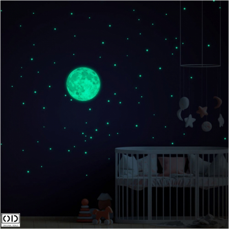 Sticker Decorativ Autocolant Luna Fosforescent, 22cm, Original Deals® [8]