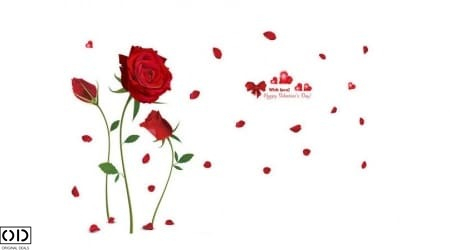 Sticker Decorativ pentru Infrumusetarea Peretilor cu Trandafiri, 155 x 230 cm [2]