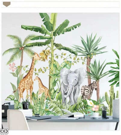 Sticker Decorativ pentru Living si Camera, Animale Salbatice din Safari, 60 x 90 cm [4]