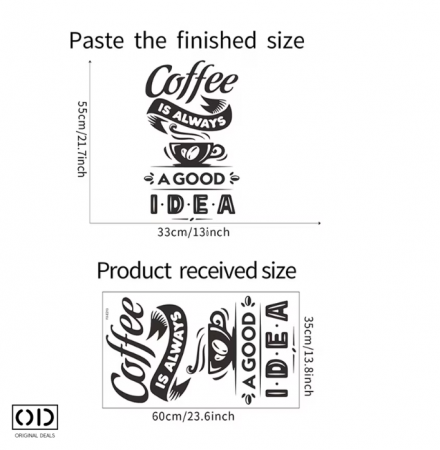 Sticker Autocolant pentru Perete sau Mobila Bucatarie, din PVC Autoadeziv, Model Cafea o Idee Buna [5]
