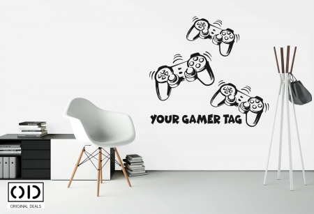 Sticker Decorativ Gaming, Autoadeziv pentru Perete, Mobila sau Sticla, Model Joystick Consola Playstation [6]