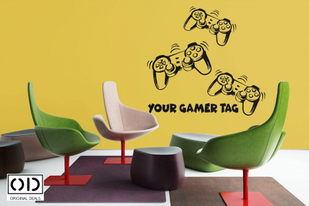 Sticker Decorativ Gaming, Autoadeziv pentru Perete, Mobila sau Sticla, Model Joystick Consola Playstation [5]