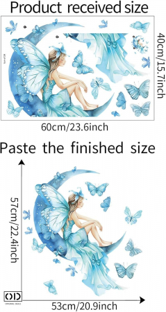 Sticker Decorativ si Autoadeziv pentru Copii, Se Lipeste pe Mobila, Perete si Sticla, Model Zana Ursitoare [7]