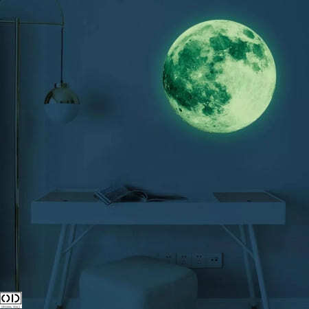 Sticker Fosforescent, Luna Satelitul Natural al Pamantului, Luminos la Intuneric, Autoadeziv, 20cm [1]