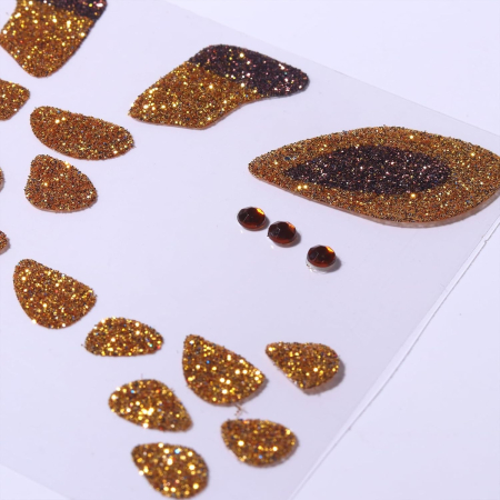 Sticker Temporar pentru Fata, , pentru Machiaj, Face Art, Halloween, Teatru, Model Girafa, Galben [3]