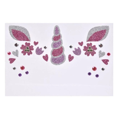 Sticker Temporar pentru Fata, , pentru Machiaj, Face Art, Halloween, Teatru, Model Unicorn, Multicolor [1]