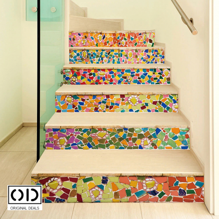 Stickere & Accesorii Decorative Gresie & Faianta - Sticker pentru scari si trepte Autocolant scari trepte interioare Covor protectie scari si trepte interioare Protectie antialunecare scari trepte Stickere trepte si scari casa autocolant trepte scari