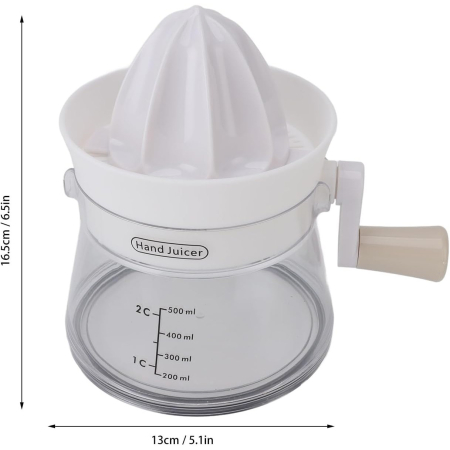 Storcator de Citrice Manual, , Rezistente, Usor de Folosit si Depozitat, Durabil, Calitativ, 16.5x13cm, Transparent/ Alb [8]